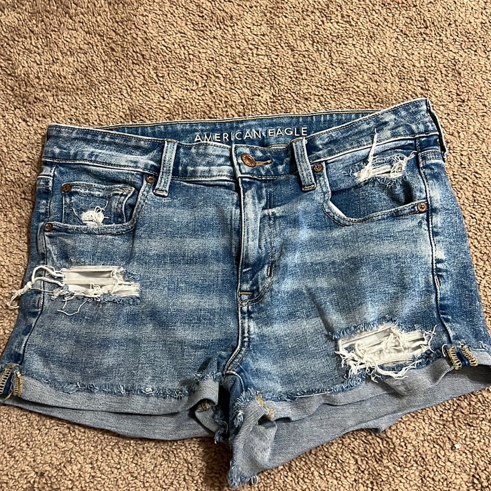 American Eagle Blue Denim Jean Shorts Size 8